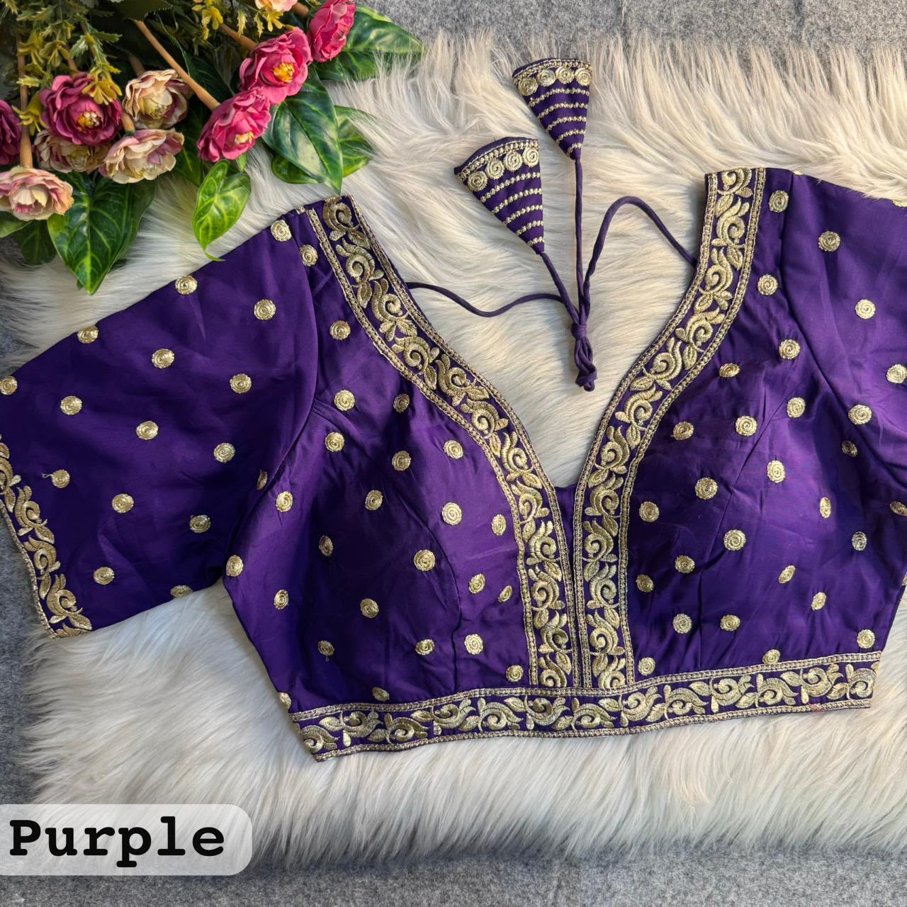 Heavy Roman Silk Partywear Blouse